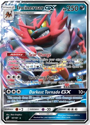 Incineroar GX 097/181  - Holofoil SM  Team Up