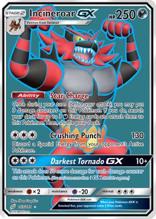 Incineroar GX (Full Art) 167  - Holofoil SM  Team Up