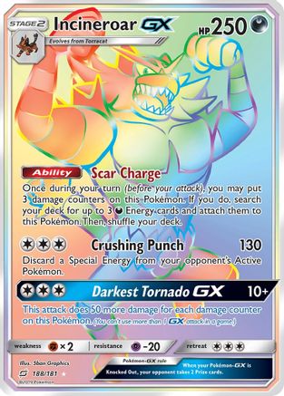 Incineroar GX (Secret) 188  - Holofoil SM  Team Up