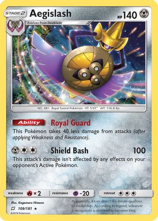 Aegislash 109  - Holofoil SM  Team Up