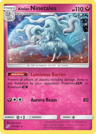 Alolan Ninetales 111/181  - Reverse Holofoil SM  Team Up