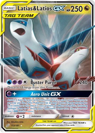 Latias & Latios GX 113/181  - Holofoil SM  Team Up