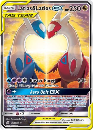Latias & Latios GX (Alternate Full Art) 170  - Holofoil SM  Team Up