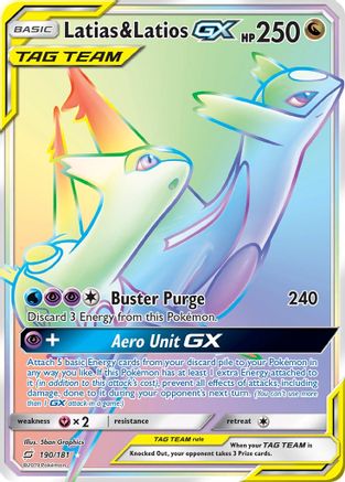 Latias & Latios GX (Secret) 190  - Holofoil SM  Team Up