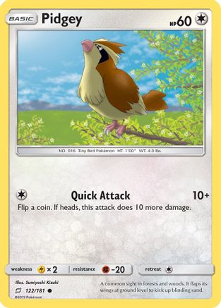 Pidgey (122) (122) 122/181  SM  Team Up
