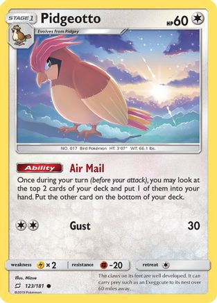 Pidgeotto 123/181  SM  Team Up