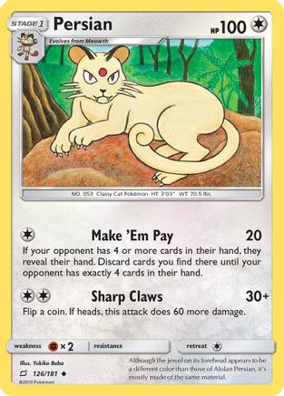 Persian 126/181  - Reverse Holofoil SM  Team Up