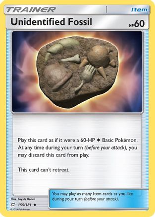 Unidentified Fossil 155  - Reverse Holofoil SM  Team Up