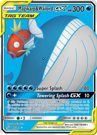 Magikarp & Wailord GX (Full Art) 160  - Holofoil SM  Team Up