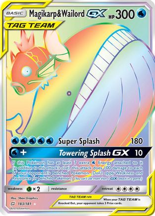 Magikarp & Wailord GX (Secret) 183  - Holofoil SM  Team Up