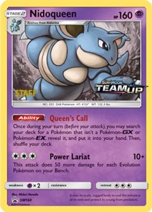Nidoqueen (Prerelease) [Staff] SM160  - Holofoil SM Promos