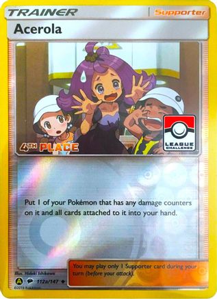 Acerola (League Challenge) [4th Place] 112a/147  - Reverse Holofoil League & Championship Cards