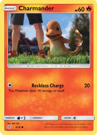 Charmander (Holo Common) 004/18  - Holofoil Detective Pikachu