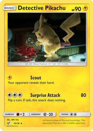 Detective Pikachu 010/18  - Holofoil Detective Pikachu