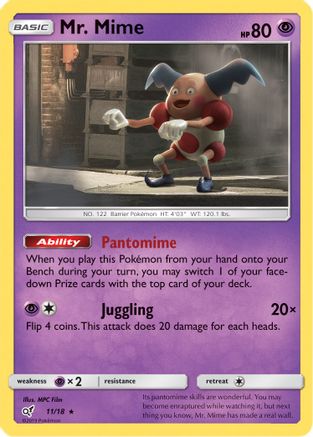 Mr. Mime 011  - Holofoil Detective Pikachu