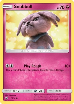 Snubbull (Holo Common) 015/18  - Holofoil Detective Pikachu