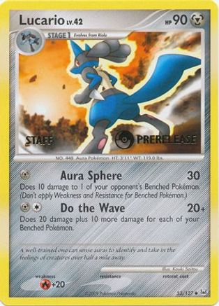 Lucario (Prerelease) [Staff] 053/127  Diamond and Pearl Promos