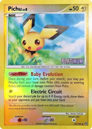 Pichu 045/106  - Reverse Holofoil Burger King Promos