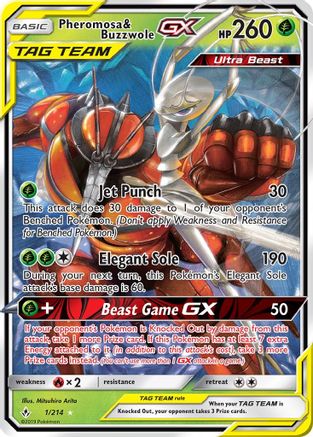 Pheromosa & Buzzwole GX 001/214  - Holofoil SM  Unbroken Bonds