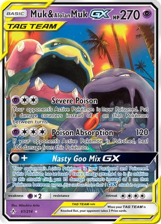 Muk & Alolan Muk GX 061/214  - Holofoil SM  Unbroken Bonds