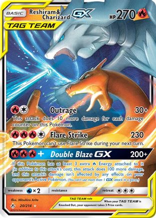 Reshiram & Charizard GX 020/214  - Holofoil SM  Unbroken Bonds