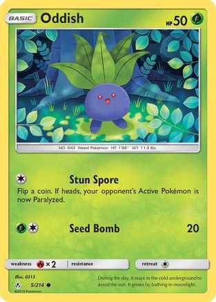 Oddish (5) (5) 005/214  SM  Unbroken Bonds