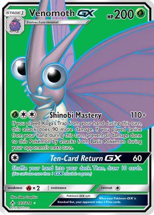 Venomoth GX (Full Art) 193  - Holofoil SM  Unbroken Bonds