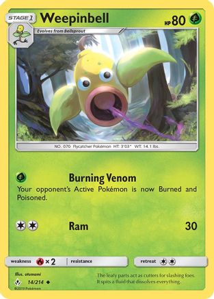 Weepinbell 014/214  - Reverse Holofoil SM  Unbroken Bonds
