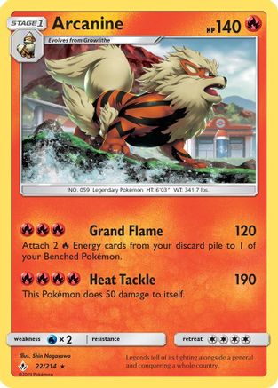 Arcanine 022/214  - Holofoil SM  Unbroken Bonds