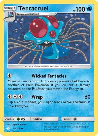 Tentacruel 041/214  - Reverse Holofoil SM  Unbroken Bonds