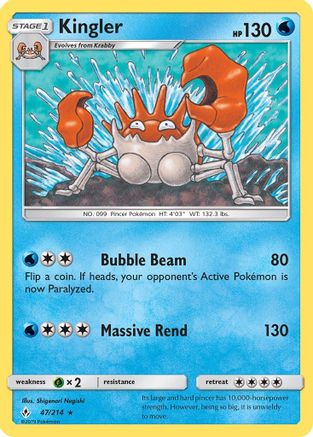 Kingler 047/214  SM  Unbroken Bonds