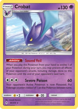 Crobat 066/214  - Reverse Holofoil SM  Unbroken Bonds