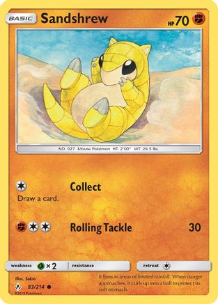 Sandshrew 083/214  - Reverse Holofoil SM  Unbroken Bonds