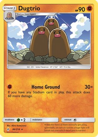 Dugtrio 086  - Reverse Holofoil SM  Unbroken Bonds