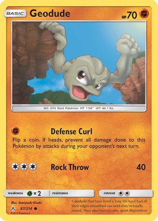 Geodude 087/214  - Reverse Holofoil SM  Unbroken Bonds