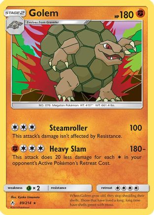 Golem 089/214  - Reverse Holofoil SM  Unbroken Bonds