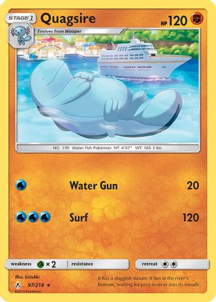 Quagsire 097/214  - Reverse Holofoil SM  Unbroken Bonds