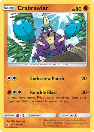 Crabrawler 104/214  SM  Unbroken Bonds