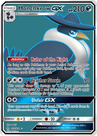 Honchkrow GX (Full Art) 202/214  - Holofoil SM  Unbroken Bonds