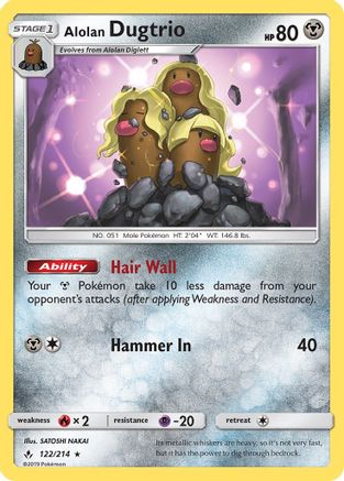 Alolan Dugtrio 122/214  SM  Unbroken Bonds