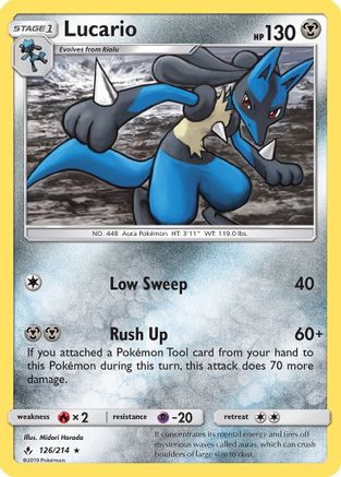 Lucario 126/214  - Reverse Holofoil SM  Unbroken Bonds