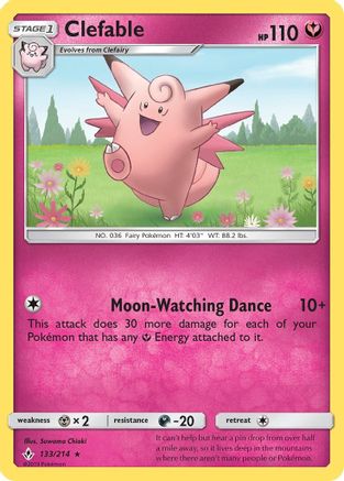 Clefable 133/214  - Reverse Holofoil SM  Unbroken Bonds
