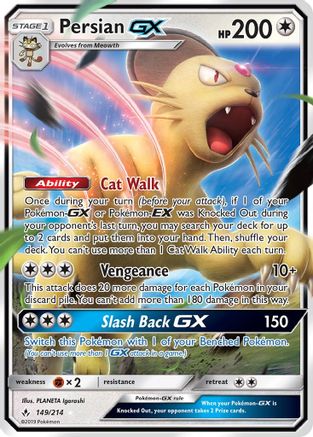 Persian GX 149/214  - Holofoil SM  Unbroken Bonds