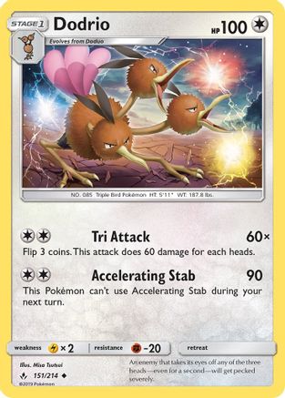 Dodrio 151/214  SM  Unbroken Bonds