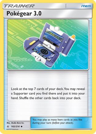 Pokegear 3.0 182/214  - Reverse Holofoil SM  Unbroken Bonds