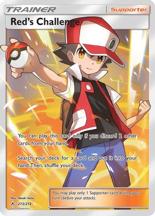 Red's Challenge (Full Art) 213  - Holofoil SM  Unbroken Bonds