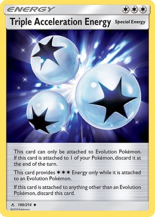 Triple Acceleration Energy 190/214  - Reverse Holofoil SM  Unbroken Bonds