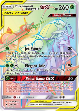Pheromosa & Buzzwole GX (Secret) 215  - Holofoil SM  Unbroken Bonds