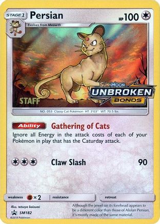 Persian (Prerelease) [Staff] SM182  - Holofoil SM Promos
