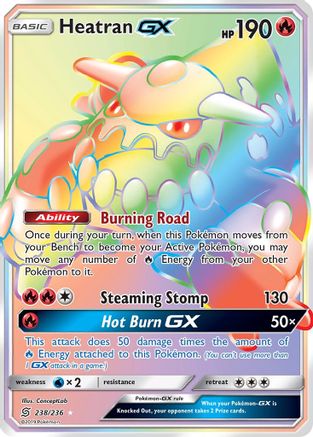 Heatran GX (Secret) 238  - Holofoil SM  Unified Minds
